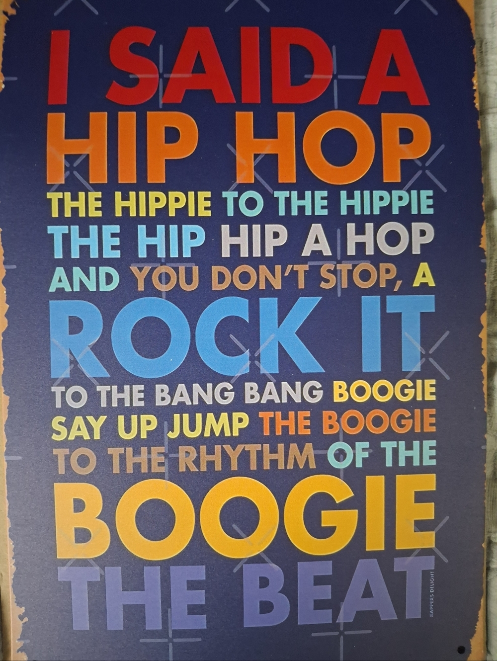 ❤️NEW!🎙#Rapper's Delight lyrics- tin wall art #music #SugarHillGang🎤🎬